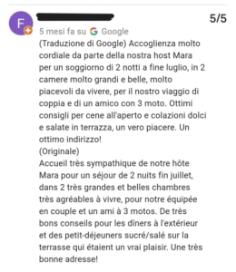 Recensione entusiasta di un ospite sul soggiorno 